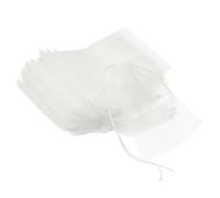 sourcing map 50 Pcs Spice Bags for Cooking, 3x2 in Reusable Empty Tea Bags Nylon Muslin Strainer for Loose Leaf Tea Sachet Straining Soups Herbs, Clear