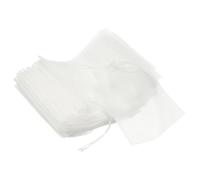 sourcing map 50 Pcs Spice Bags for Cooking, 4x3 in Reusable Empty Tea Bags Nylon Muslin Strainer for Loose Leaf Tea Sachet Straining Soups Herbs, Clear