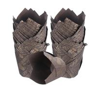 sourcing map 50 Pcs Tulip Baking Cups Cupcake Muffins Liners Paper Greaseproof Wrappers for Wedding Birthday Party Festivals Christmas, Coffee