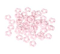 sourcing map 50 Pcs Wavy Spacers, Acrylic Flower Beads Colorful Wave Spacer Focal Bead for Jewelry Making Pen Bracelet Necklace Earrings DIY Crafts, Light Pink