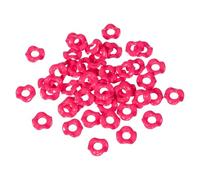 sourcing map 50 Pcs Wavy Spacers, Acrylic Flower Beads Colorful Wave Spacer Focal Bead for Jewelry Making Pen Bracelet Necklace Earrings DIY Crafts, Hot Pink