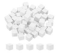 sourcing map 50 Pcs Wooden Blocks, 1 Inch Square Natural Wooden Block Unfinished Wood Cube for DIY Craft Art Project Painting Decoration, White