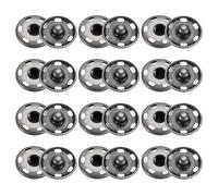 sourcing map 50 Set Sew-on Snap Buttons 19mm Metal Snap Fastener Buttons Fastener Press-Stud Clasps for Closure Purse Handbag Clothes Sewing Craft, Black