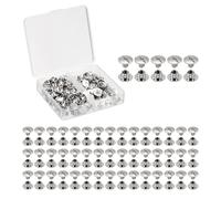 sourcing map 50 Sets Chicago Screws Leather Rivets, M5 3/16-Inch Belt Binding Metal Screws for Leathercraft, Bag, Shoes, Purse, Bookbinding, Silver, M5x4mm