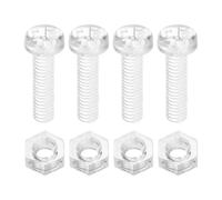 sourcing map 50 Sets Clear Acrylic Screws and Nuts Kit, M2.5 x 10mm PC Transparent Round Head Phillips Bolts with Hex Nut, Bolts and Nuts Kit for Machine Electronic Equipment DIY Crafts