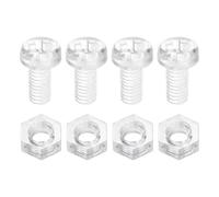sourcing map 50 Sets Clear Acrylic Screws and Nuts Kit, M2.5 x 5mm PC Transparent Round Head Phillips Bolts with Hex Nut, Bolts and Nuts Kit for Machine Electronic Equipment DIY Crafts