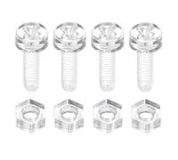 sourcing map 50 Sets Clear Acrylic Screws and Nuts Kit, M3 x 10mm PC Transparent Round Head Phillips Bolts with Hex Nut, Bolts and Nuts Kit for Machine Electronic Equipment DIY Crafts