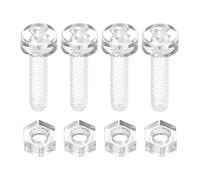 sourcing map 50 Sets Clear Acrylic Screws and Nuts Kit, M3 x 12mm PC Transparent Round Head Phillips Bolts with Hex Nut, Bolts and Nuts Kit for Machine Electronic Equipment DIY Crafts