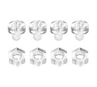 sourcing map 50 Sets Clear Acrylic Screws and Nuts Kit, M3 x 3mm PC Transparent Round Head Phillips Bolts with Hex Nut, Bolts and Nuts Kit for Machine Electronic Equipment DIY Crafts