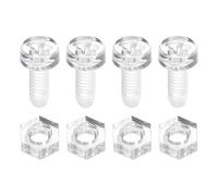 sourcing map 50 Sets Clear Acrylic Screws and Nuts Kit, M4 x 10mm PC Transparent Round Head Phillips Bolts with Hex Nut, Bolts and Nuts Kit for Machine Electronic Equipment DIY Crafts