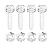 sourcing map 50 Sets Clear Acrylic Screws and Nuts Kit, M4 x 18mm PC Transparent Round Head Phillips Bolts with Hex Nut, Bolts and Nuts Kit for Machine Electronic Equipment DIY Crafts