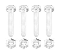 sourcing map 50 Sets Clear Acrylic Screws and Nuts Kit, M4 x 20mm PC Transparent Round Head Phillips Bolts with Hex Nut, Bolts and Nuts Kit for Machine Electronic Equipment DIY Crafts