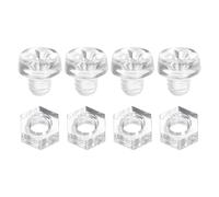 sourcing map 50 Sets Clear Acrylic Screws and Nuts Kit, M4 x 4mm PC Transparent Round Head Phillips Bolts with Hex Nut, Bolts and Nuts Kit for Machine Electronic Equipment DIY Crafts