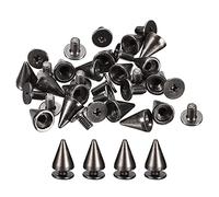 sourcing map 50 Sets Cone Spikes Studs, 7x10mm Studs and Spike Metal Screw Back Rivet for Clothing Belts Bags Shoes DIY Leathercraft, Gun-Black