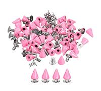 sourcing map 50 Sets Cone Spikes Studs, 7x10mm Studs and Spike Metal Screw Back Rivet for Clothing Belts Bags Shoes DIY Leathercraft, Pink