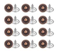 sourcing map 50 Sets Jean Rivets 8.5mm Metal Jeans Buttons Replacement Kit Universal No Sew Denim Fasteners Nipple Rivets Letter Style for Jeans Pants Jackets Bags Crafts, Red Age Copper