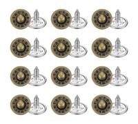 sourcing map 50 Sets Jean Rivets 8.5mm Metal Jeans Buttons Replacement Kit Universal No Sew Denim Fasteners Nipple Rivets Letter Style for Jeans Pants Jackets Bags Crafts, Age Copper