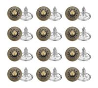 sourcing map 50 Sets Jean Rivets 9.5mm Metal Jeans Buttons Replacement Kit Universal No Sew Denim Fasteners Nipple Rivets Letter Style for Jeans Pants Jackets Bags Crafts, Age Copper