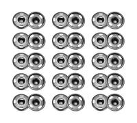 sourcing map 50 Sets Sew-on Snap Buttons, 15 mm Metal Invisible Press Studs Buttons, Brass Sewing Snap Fasteners for Fabric Clothing DIY Crafts (Light Black)