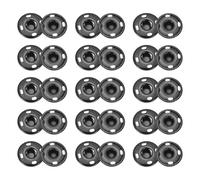 sourcing map 50 Sets Sew-on Snap Buttons, 17 mm Metal Invisible Press Studs Buttons, Brass Sewing Snap Fasteners for Fabric Clothing DIY Crafts (Black)