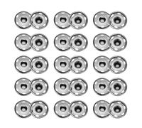 sourcing map 50 Sets Sew-on Snap Buttons, 19 mm Metal Invisible Press Studs Buttons, Brass Sewing Snap Fasteners for Fabric Clothing DIY Crafts (Light Black)