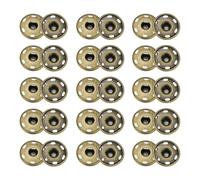sourcing map 50 Sets Sew-on Snap Buttons, 19 mm Metal Invisible Press Studs Buttons, Brass Sewing Snap Fasteners for Fabric Clothing DIY Crafts (Bronze)