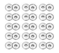 sourcing map 50 Sets Sew-on Snap Buttons, 19 mm Metal Invisible Press Studs Buttons, Brass Sewing Snap Fasteners for Fabric Clothing DIY Crafts (Silver Tone)