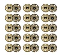 sourcing map 50 Sets Sew-on Snap Buttons, 21 mm Metal Invisible Press Studs Buttons, Brass Sewing Snap Fasteners for Fabric Clothing DIY Crafts (Bronze)