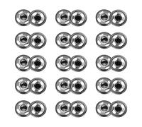 sourcing map 50 Sets Sew-on Snap Buttons, 7.5 mm Metal Invisible Press Studs Buttons, Brass Sewing Snap Fasteners for Fabric Clothing DIY Crafts (Light Black)