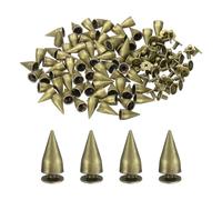 sourcing map 50 Sets Spikes and Studs, 7 x 13mm Cone Spikes Screw Back Studs Rivets, Cone Punk Spikes Rivet for Clothing Belts Bags DIY Leather Crafts, Bronze