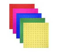 sourcing map 50 Sheets Glitter Origami Paper 10x10cm Metallic Foil Laser Paper Shiny Holographic Square Folding Paper for DIY Arts, 4x4 Inch Gold Green Red Blue