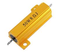 sourcing map 50 Watt 8 Ohm 5% Aluminum Housed Wirewound Power Resistor Gold Tone