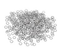 sourcing map 500 Pcs 304 Stainless Steel External Tooth Lock Washers, M2.5 Star Locking Washer Serrated Washer for Screw Bolt Mechanical Equipment Fasteners, Silver
