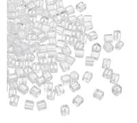 sourcing map 500 Pcs Crystal Cube Beads, 7mm Clear Glass Faceted Square Spacer Beads Craft Making Supplies for Jewelry DIY Bracelet Earring Necklace, White