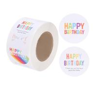 sourcing map 500 Pcs Happy Birthday Stickers, 1.5" Self Adhesive Round Seal Label Seal Stickers for Birthday Party Cards Shop Envelope Packaging Wedding Invitations, Colorful Style J