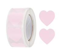sourcing map 500 Pcs Heart Shaped Sticker 1 Inch Self-Adhesive Love Label Heart Decorations for Envelope,Valentine Day,Wedding Party, Light Pink