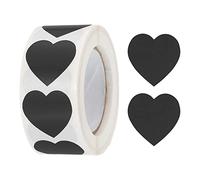 sourcing map 500 Pcs Heart Shaped Sticker 1 Inch Self-Adhesive Love Sticker Label Heart Decorations for Envelope,Valentine Day,Wedding Party, Black