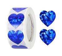 sourcing map 500 Pcs Heart Shaped Sticker 1 Inch Self-Adhesive Love Sticker Label Heart Decorations for Envelope,Valentine Day,Wedding Party, Light Blue