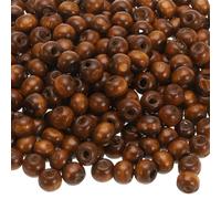 sourcing map 500 Pcs Large Hole Wooden Beads Hair Braid Beads, Unfinished Natural Barrel Wood Spacer Beads for Crafts Hair DIY Macrame Jewelry Making, Khaki (8 x 7mm, 3mm Hole)