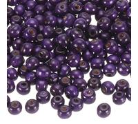 sourcing map 500 Pcs Large Hole Wooden Beads Hair Braid Beads, Unfinished Natural Barrel Wood Spacer Beads for Crafts Hair DIY Macrame Jewelry Making, Purple (8 x 7mm, 3mm Hole)