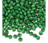 sourcing map 500 Pcs Large Hole Wooden Beads Hair Braid Beads, Unfinished Natural Barrel Wood Spacer Beads for Crafts Hair DIY Macrame Jewelry Making, Green (8 x 7mm, 3mm Hole)