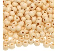 sourcing map 500 Pcs Large Hole Wooden Beads Hair Braid Beads, Unfinished Natural Barrel Wood Spacer Beads for Crafts Hair DIY Macrame Jewelry Making, White (8 x 7mm, 3mm Hole)