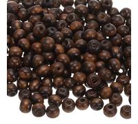 sourcing map 500 Pcs Large Hole Wooden Beads Hair Braid Beads, Unfinished Natural Barrel Wood Spacer Beads for Crafts Hair DIY Macrame Jewelry Making, Brown (8 x 7mm, 3mm Hole)
