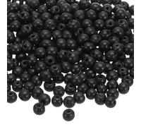 sourcing map 500 Pcs Large Hole Wooden Beads Hair Braid Beads, Unfinished Natural Barrel Wood Spacer Beads for Crafts Hair DIY Macrame Jewelry Making, Black (8 x 7mm, 3mm Hole)