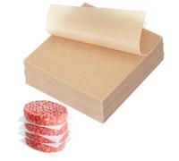 sourcing map 500 Pcs Unbleached Parchment Paper Baking Sheets Squares, 3.5 Inch Hamburger Patty Paper, for Baking Grilling or Meat Storage, Wood Color