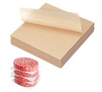 sourcing map 500 Pcs Unbleached Parchment Paper Baking Sheets Squares, 4.7 Inch Hamburger Patty Paper, for Baking Grilling or Meat Storage, Wood Color