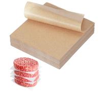sourcing map 500 Pcs Unbleached Parchment Paper Baking Sheets Squares, 4 Inch Hamburger Patty Paper, for Baking Grilling or Meat Storage, Wood Color