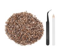 sourcing map 5000pcs Flatback Rhinestones Resin, SS12 3mm Resin Rhinestones Bulk Round Shine Gems with Pickup Tools for DIY Nail Art Tumblers Mugs Clothes, Rose Gold