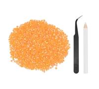 sourcing map 5000pcs Flatback Rhinestones Resin, SS12 3mm Resin Rhinestones Bulk Round Shine Gems with Pickup Tools for DIY Nail Art Tumblers Mugs Clothes, Orange