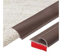 sourcing map 500cm x 30mm x 5mm Carpet to Tile Transition Strip, Self-Adhesive Carpet Edge Strip, PVC Gap Cover, Laminate Edge Trim for Uneven Surfaces, Dark Coffee
